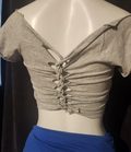 Dodge LA Sport Baseball Cropped Shirt, LT GREY, Custom, Cotton Spandex