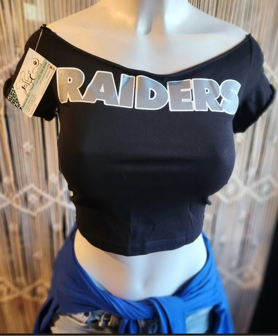 Sports Raider Cut Crop Top, Cotton Spandex