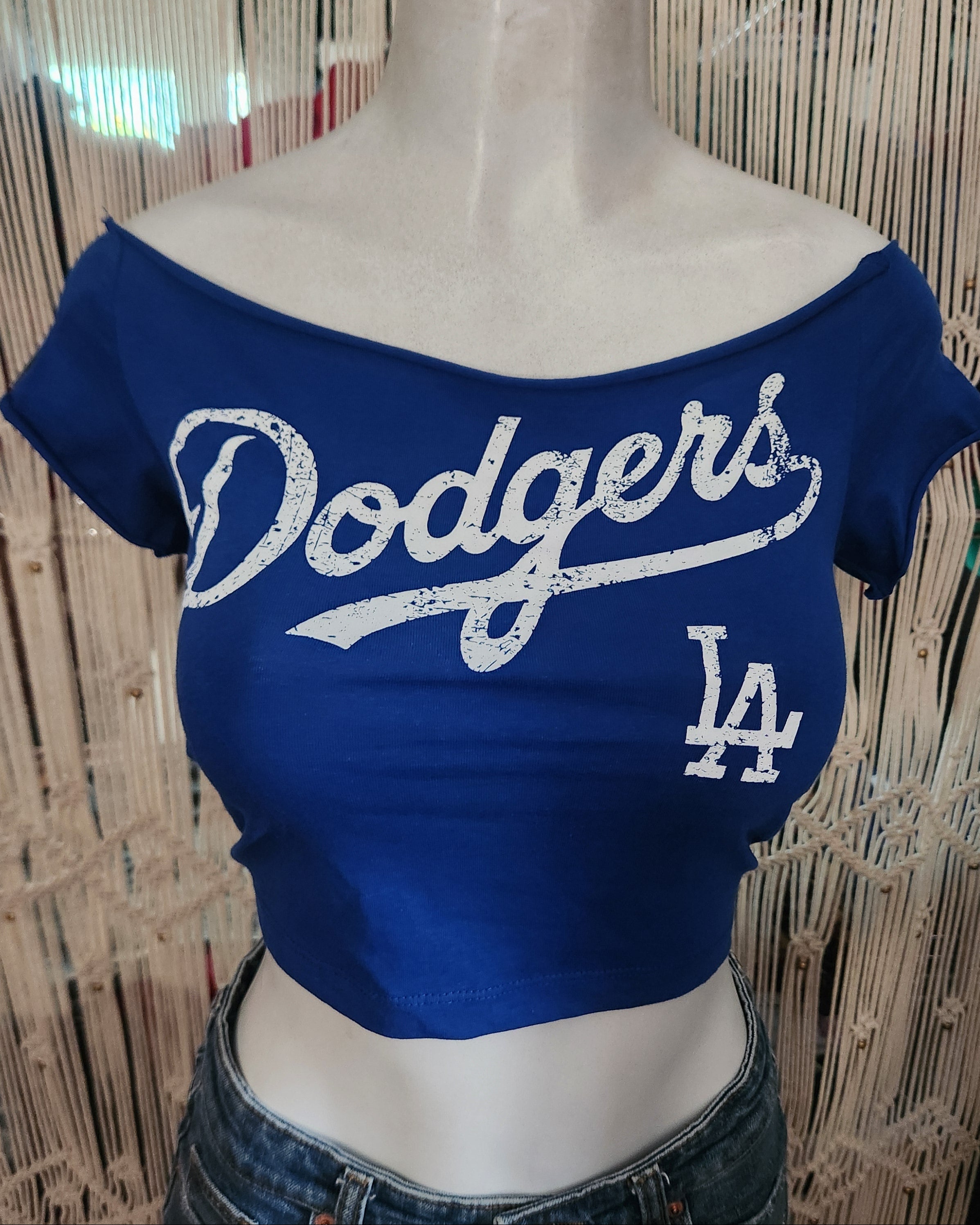 LA Dodge Baseball Cropped Sport Shirt, Custom, Cotton Spandex