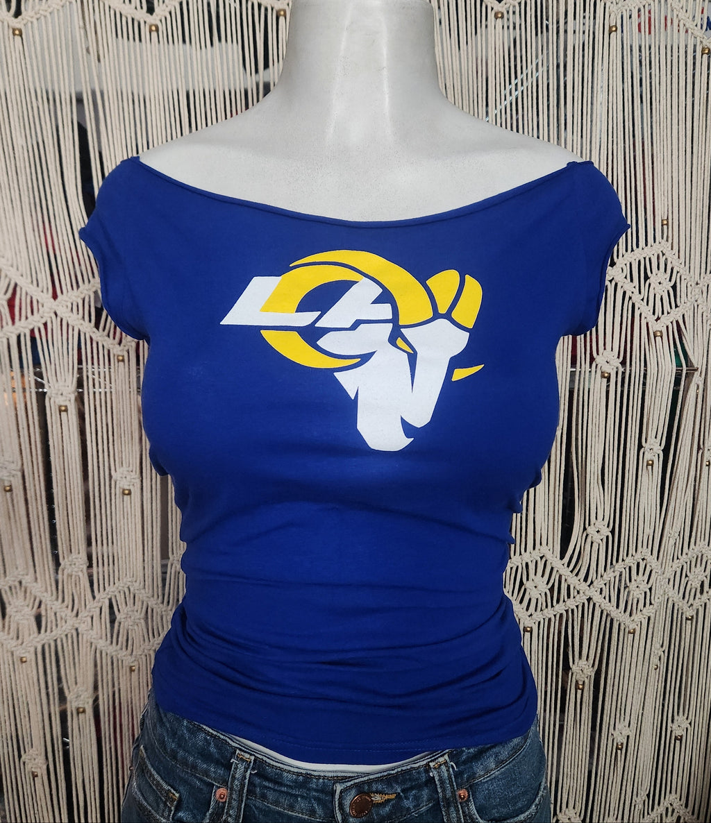 Sports LA Ram Custom Cut Top, Cotton Spandex