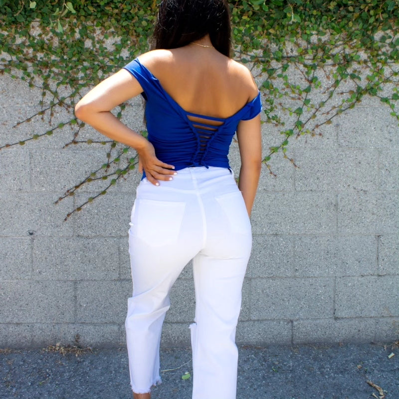 Custom Sports Logo Fitted Cut Crop Top, Cotton and Spandex