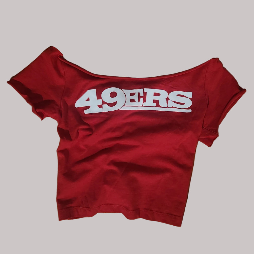 Sports 49 Football Custom Crop Top, Cotton Spandex