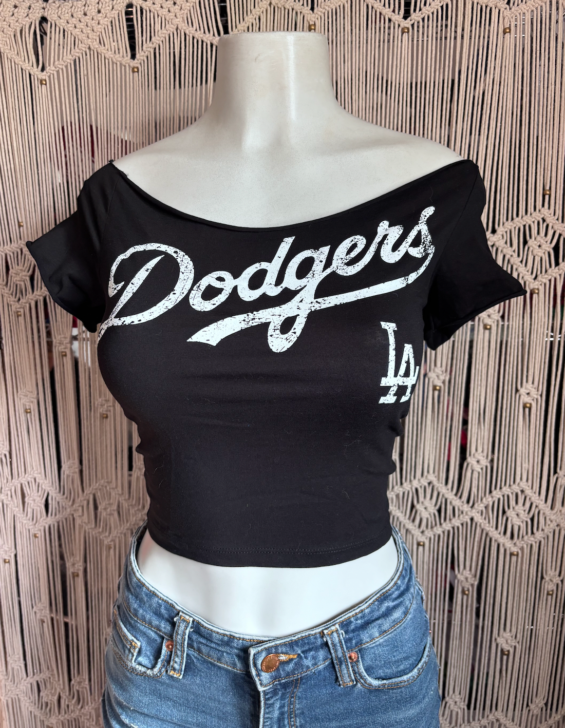LA Dodge Baseball Cropped Sport Shirt, Custom, Cotton Spandex