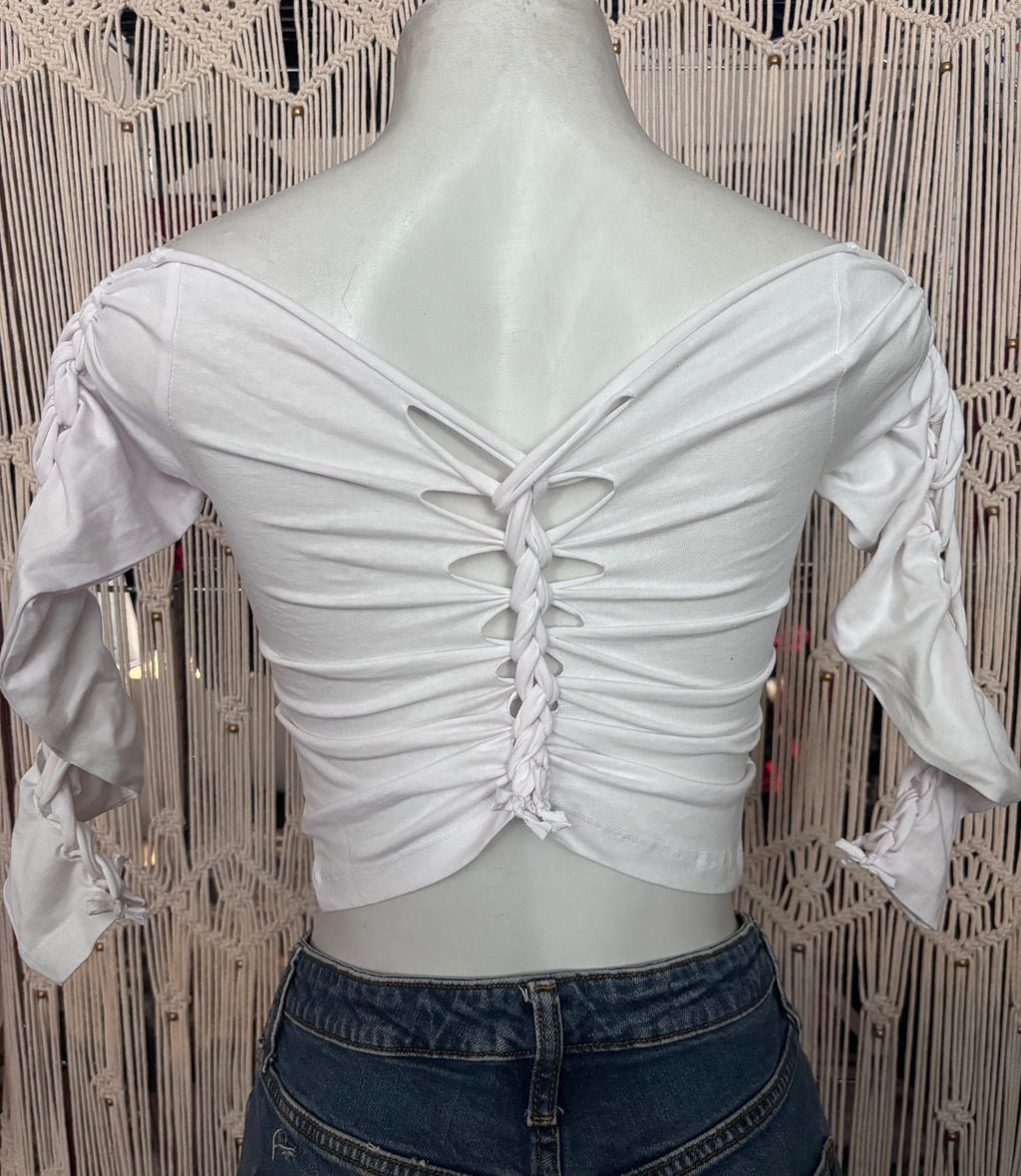 Sports Dodge Custom Cut Long Sleeve Crop Top, Cotton Spandex