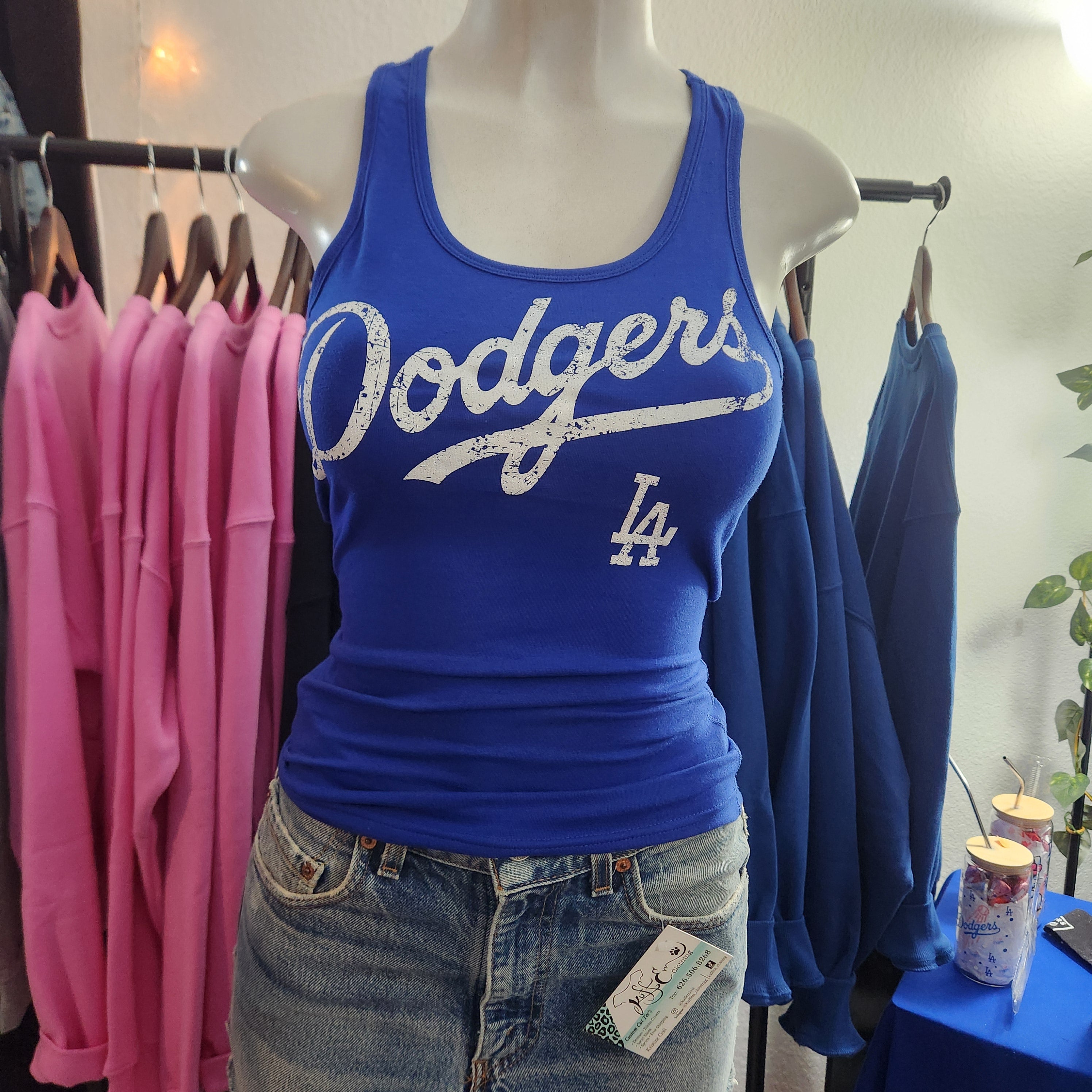 Sports Dodger Tank Top, Cotton Spandex