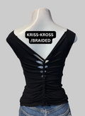 Dodge Sport Custom Cut Long Top, Black, Cotton Spandex