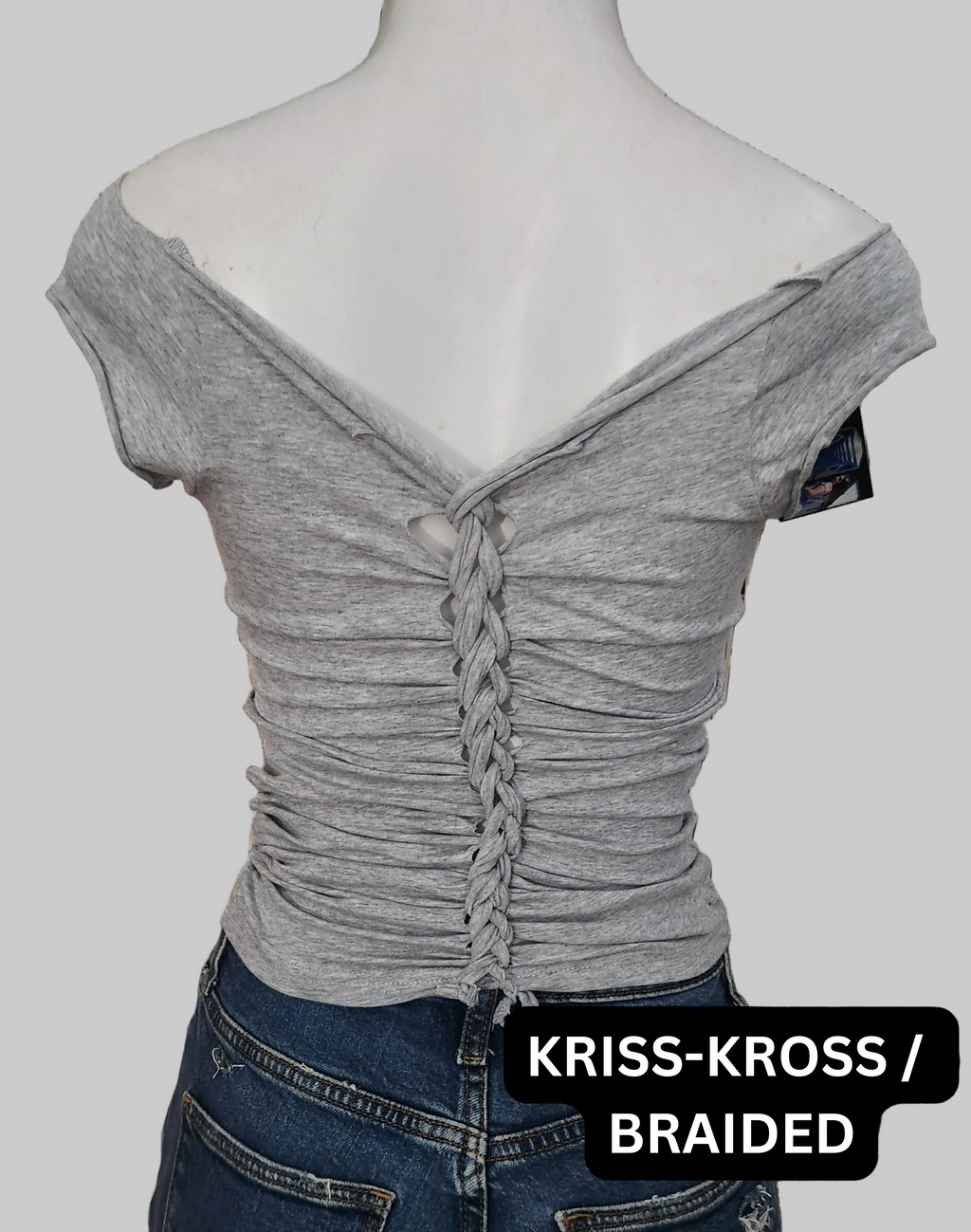 Raiders Shield Custom Cut Top, Grey, Cotton Spandex