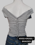 Raiders Shield Custom Cut Top, Grey, Cotton Spandex
