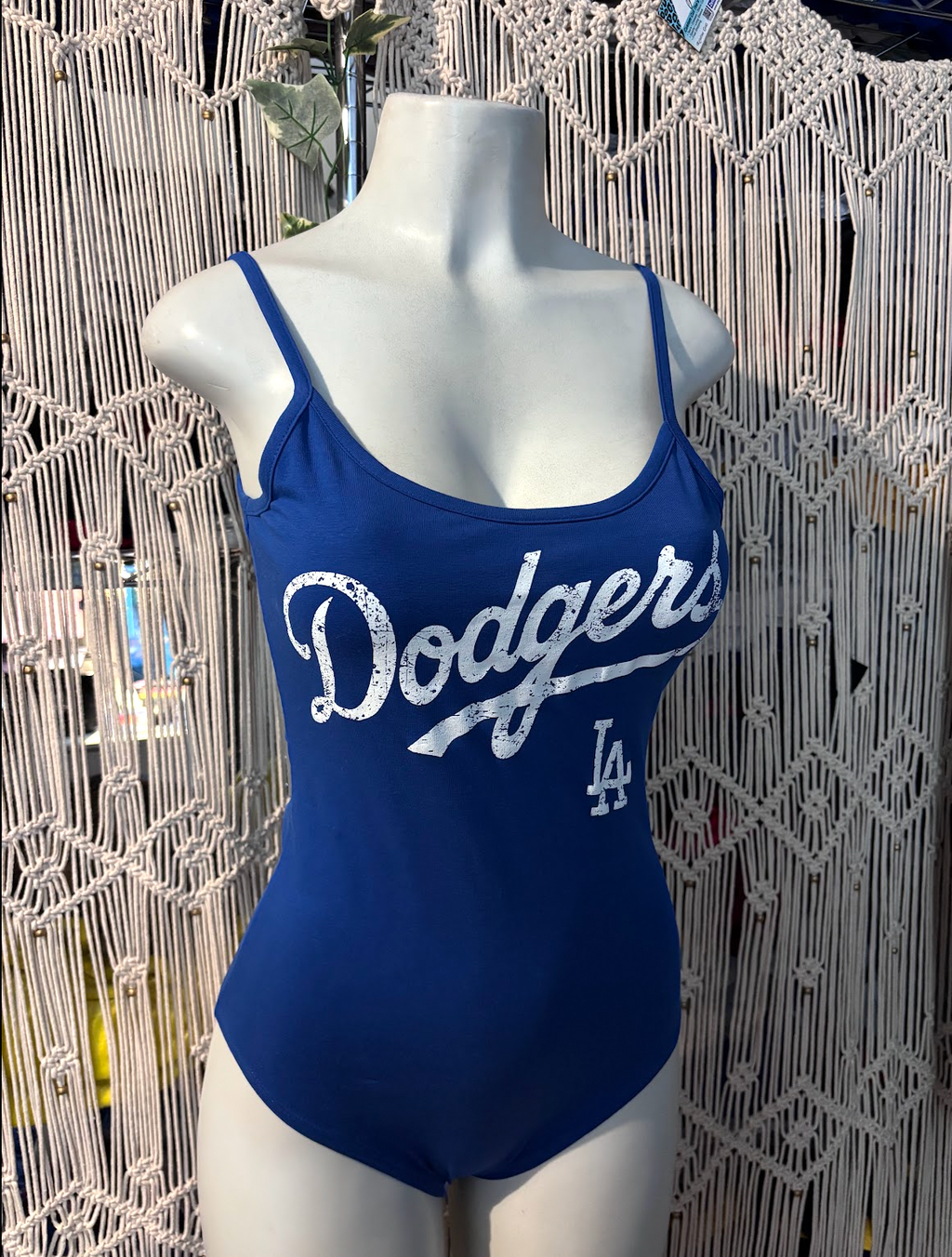 Sports Dodger Fitted Bodysuit, Cotton Spandex