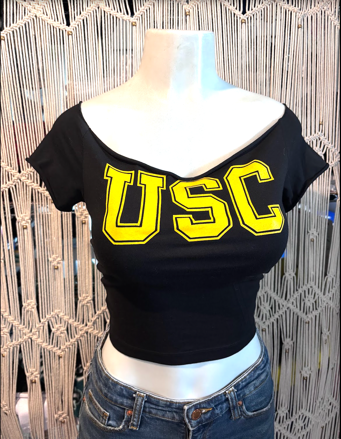 Sports University Custom Crop Top, Cotton Spandex