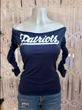Sports Patriots Custom Cut Long Sleeve Shirt, Cotton Spandex