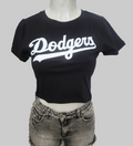 Dodge Crop Top Sports Shirt, Black, Bold Logo