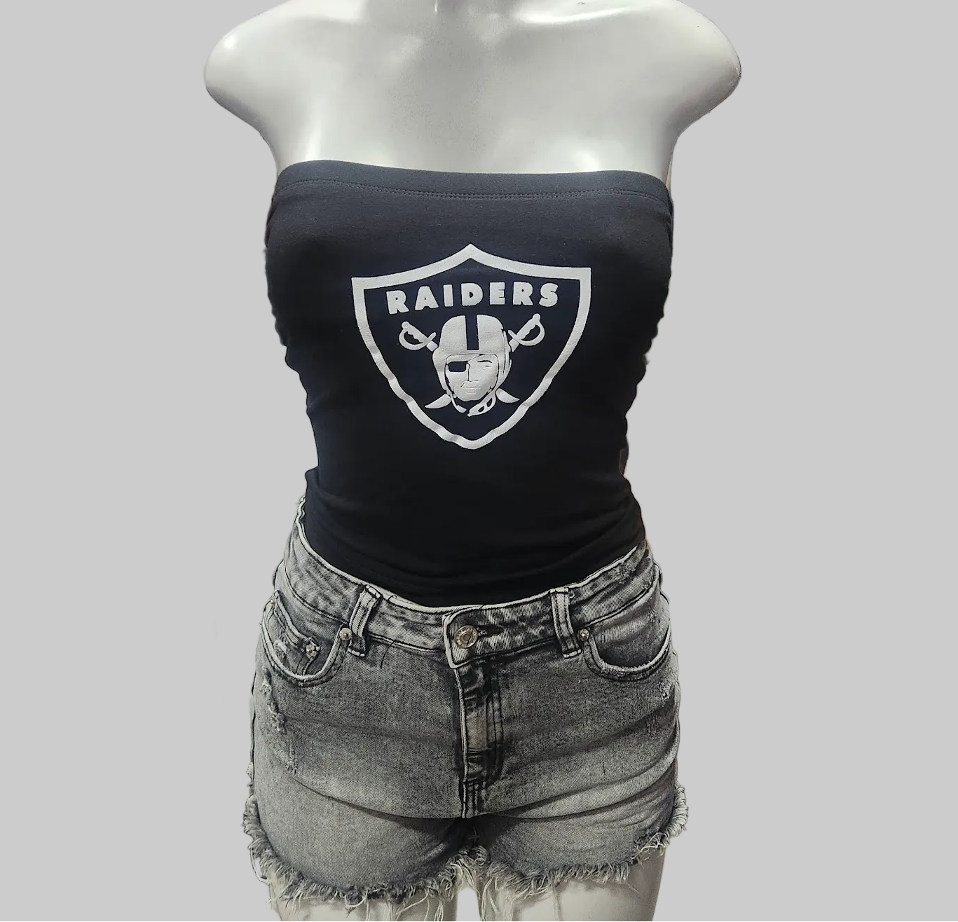 Raider Sport Tube Top, Black, Cotton Spandex