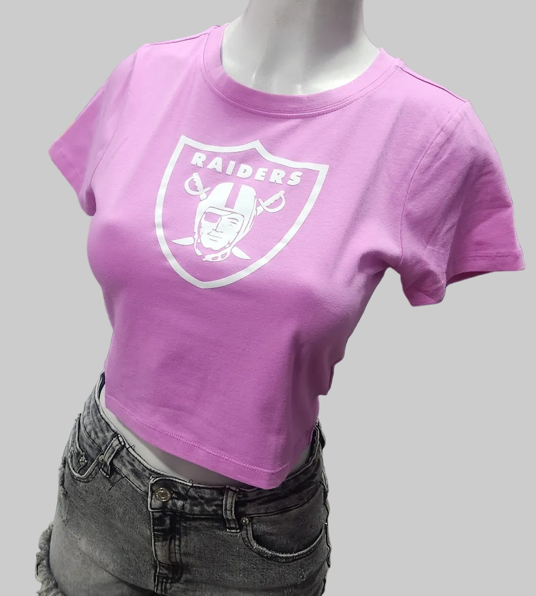 Raider Shield Sports Crop Top, Pink