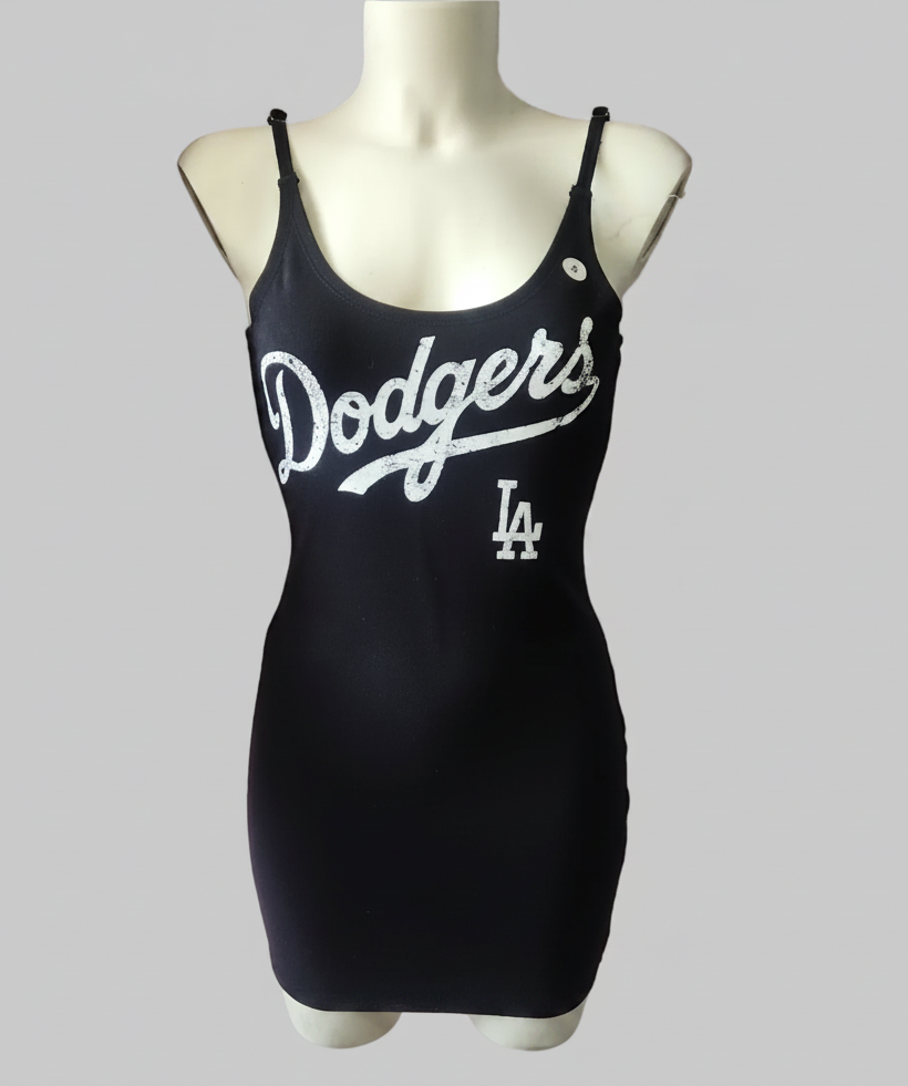 Dodge LA Sport Fitted Dress, BLACK, Cotton Spandex