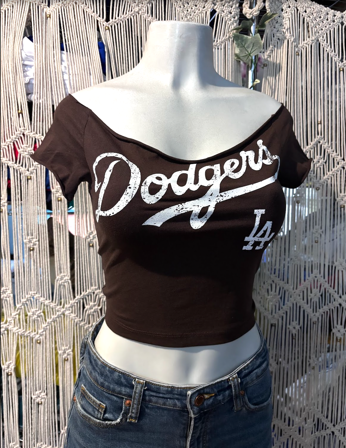 LA Dodge Baseball Cropped Sport Shirt, Custom, Cotton Spandex