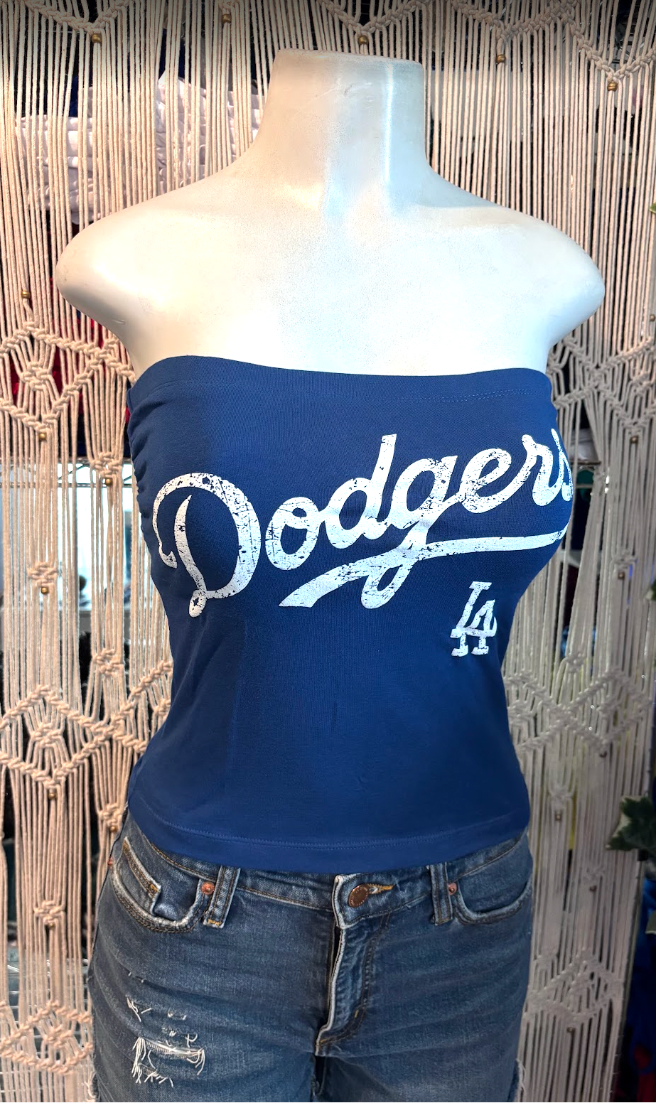 Sports Dodger Tube Top, Cotton Spandex