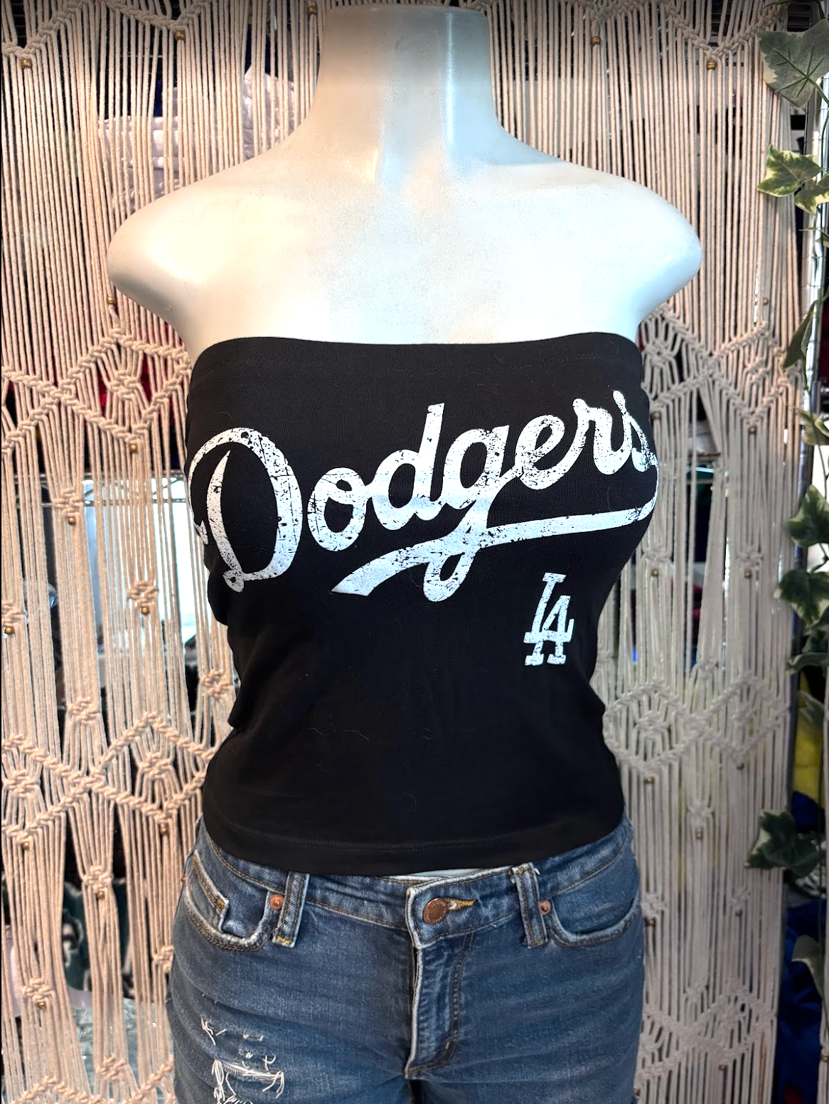 Sports Dodger Tube Top, Cotton Spandex