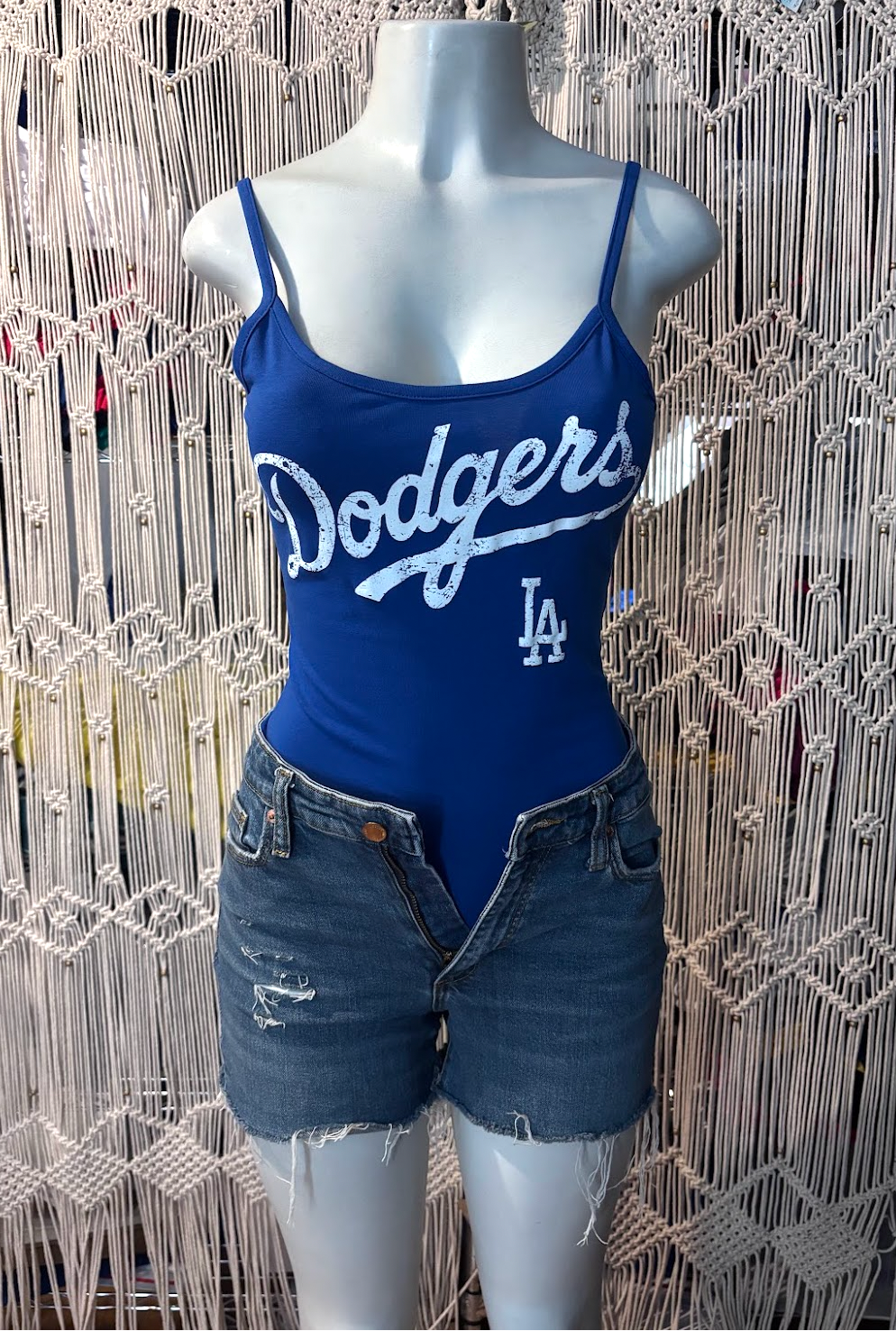 Sports Dodger Fitted Bodysuit, Cotton Spandex