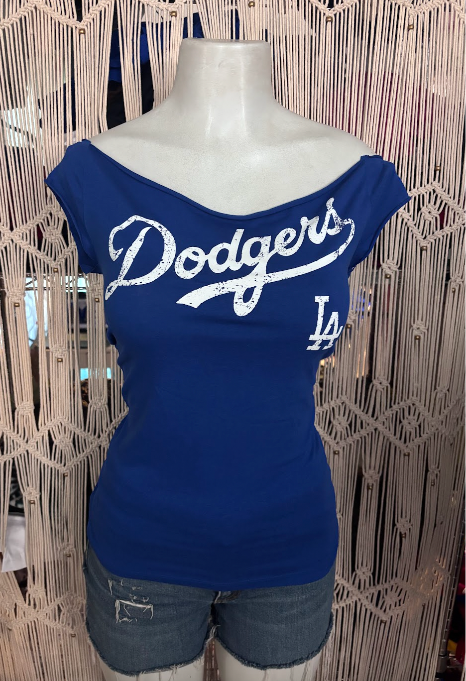 Sports Dodger Custom Cut Top, Cotton Spandex