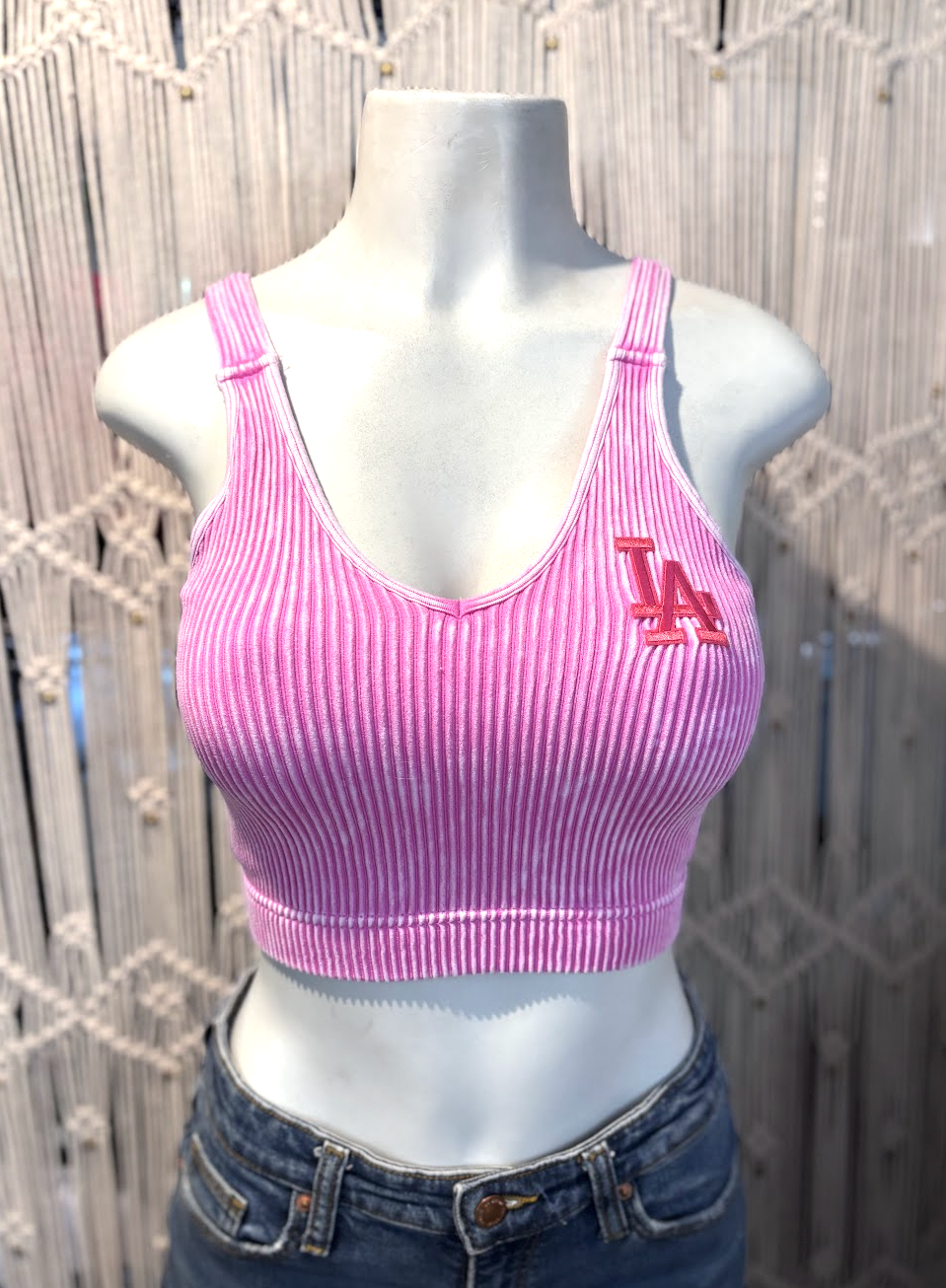L A Fitted Crop, Nylon/ Spandex