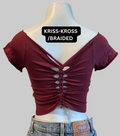 Dodge LA Sport Baseball Cropped Shirt, BURGUNDY, Custom, Cotton Spandex