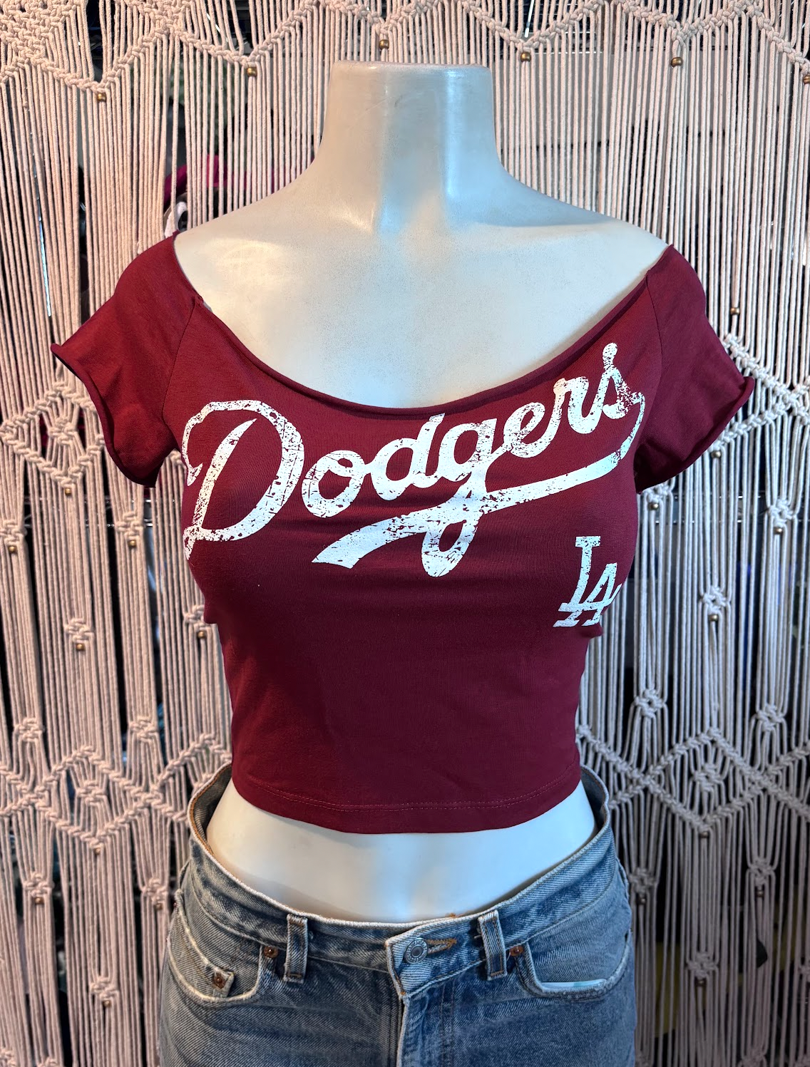 Dodge LA Sport Baseball Cropped Shirt, Custom, Cotton Spandex