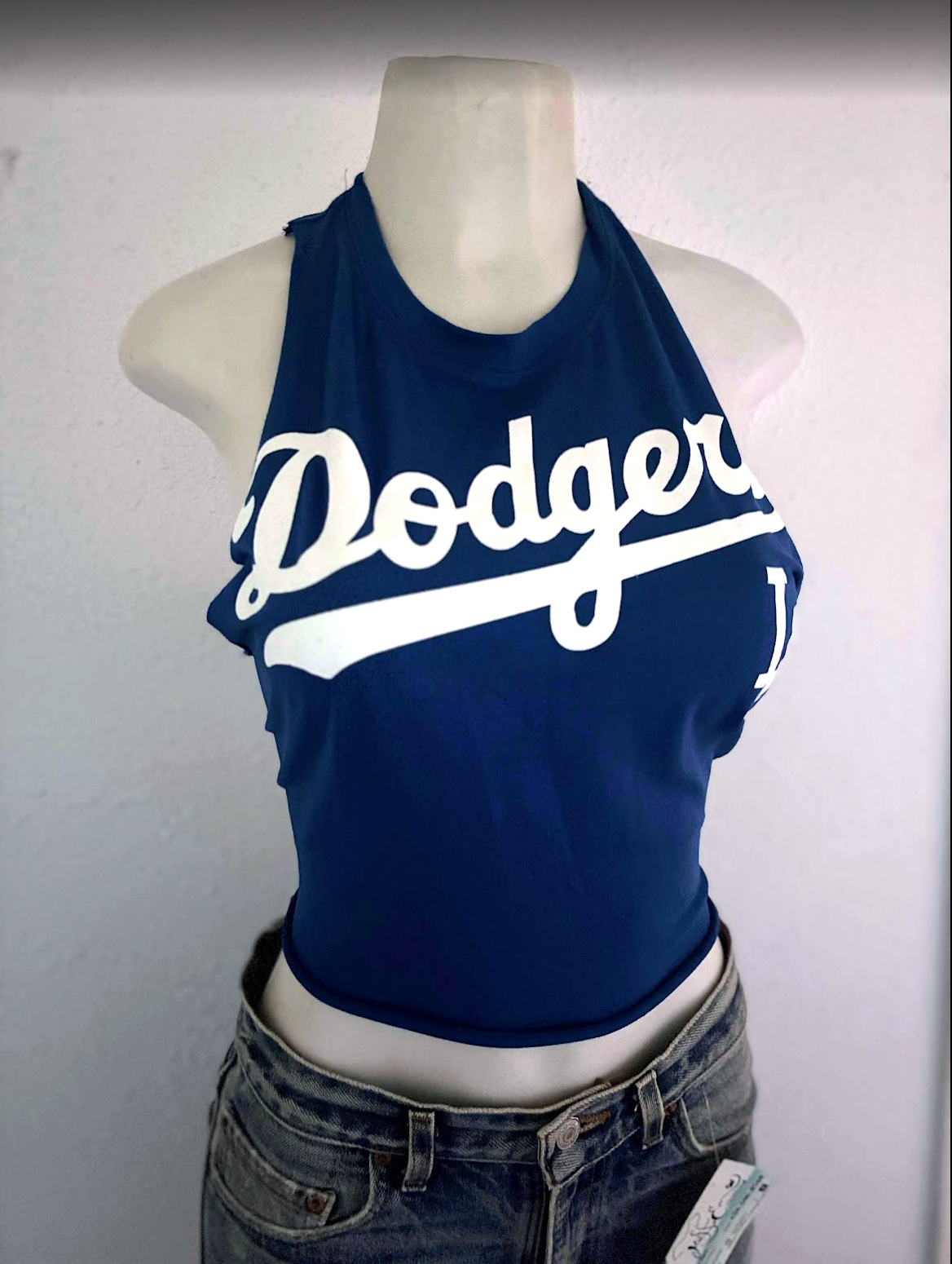 Dodge Sport Custom Cut Halter Top, Cotton Stretch