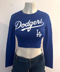 Dodge Sport Crop Top Long Sleeve Shirt, Cotton Spandex