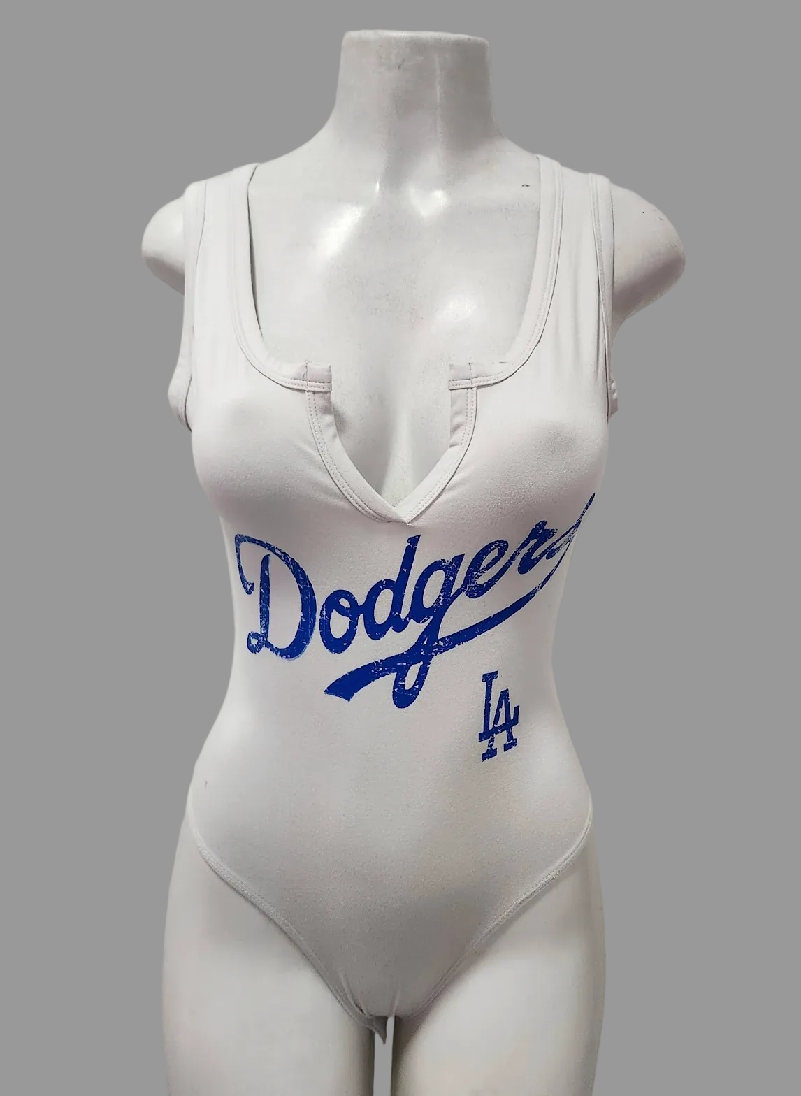Dodge LA Sport Fitted Bodysuit, Beige, Cotton Polyester
