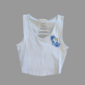 Ram State Cropped V-Neck Top, White, Custom, Cotton Spandex